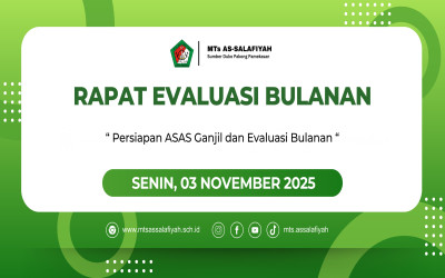 MTs As-Salafiyah Gelar Rapat Rutin Bulanan: Sosialisasi ASAS Ganjil, Aplikasi Absensi Digital, dan Pelatihan Pembuatan Soal Berbasis AI