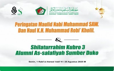 Haul KH Muhammad Robi’ Kholil dan Sekaligus Silaturrahim Kubro 3 Alumni As-Salafiyah Suber Duko Berlangsung Khidmat, Ribuan Jamaah Padati Halaman Pesantren..